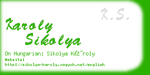 karoly sikolya business card